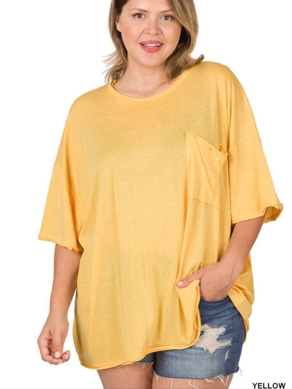 New Zenana Oversized Tri Blend Boyfriend Tee